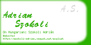 adrian szokoli business card